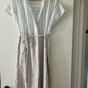 Vince Blue and White Striped shirt dress